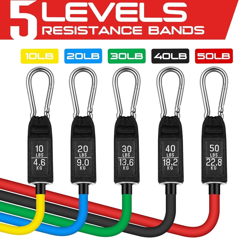 RENRANRING Resistance Bands for Working Out, 150LBS Exercise Bands, Workout Bands, Resistance Bands Set with Handles for Men Women, Legs Ankle Straps for Muscle Training - Image 3